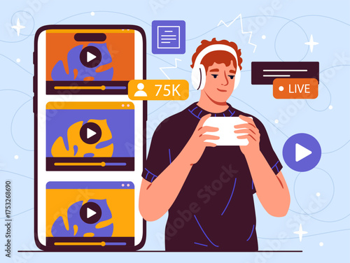 Online Video Streaming Concept on Mobile Phone