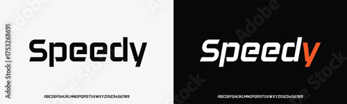 Modern Font . Regular Italic Number Typography urban style fonts for technology, space, digital, movie logo design. vector illustration

