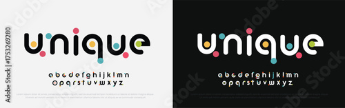Future font creative modern alphabet fonts. Typography colorful bold witn color dot regular. vector illustrator

