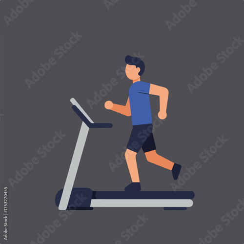 Person jogging on a treadmill, exercising indoors