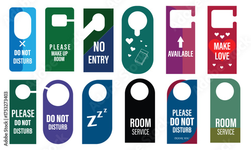 Door tags icon set. vector illustration
