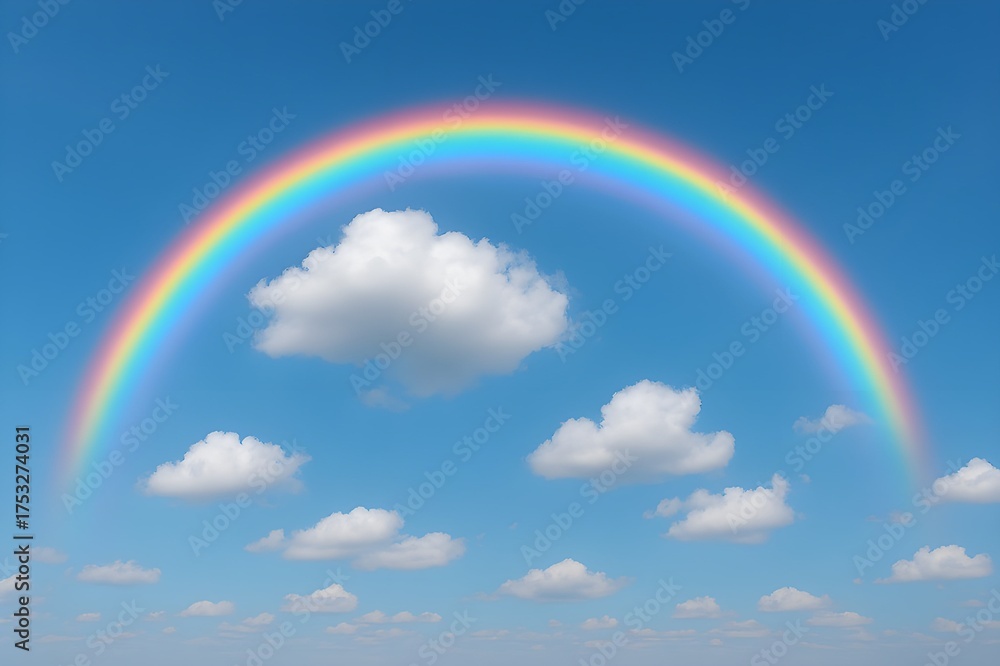 Naklejka premium rainbow and clouds