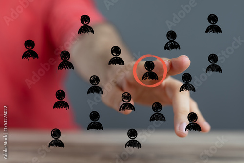 Hand selecting a single per...