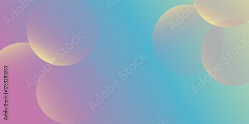 Gradient background with soft pastel colors, featuring blue and yellow hues. The background has a smooth, abstract texture with overlapping circles. Minimal abstract circles vector gradient background
