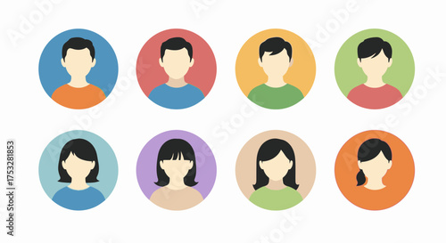 Diverse team avatars for professional website profiles, showcasing inclusivity and modern design, ideal for corporate communication and social media presence
