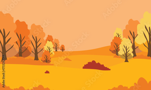 autumn landscape vector illustration