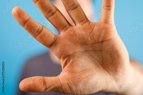 Detailed close-up of a hand...