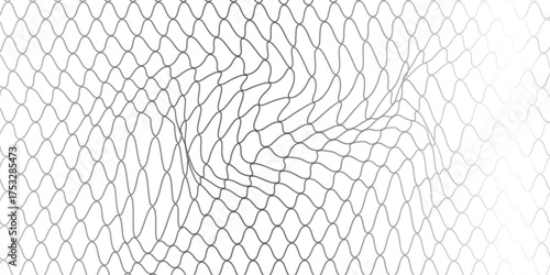 Wavy Lines Op Art Pattern. Abstract Black and White Textured Background.