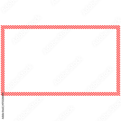Red and white check pattern Christmas style, Christmas rectangle frame