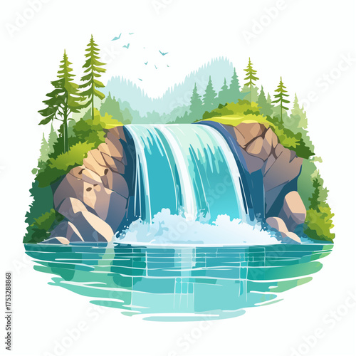 Tosender Wasserfall in tropischem Dschungel