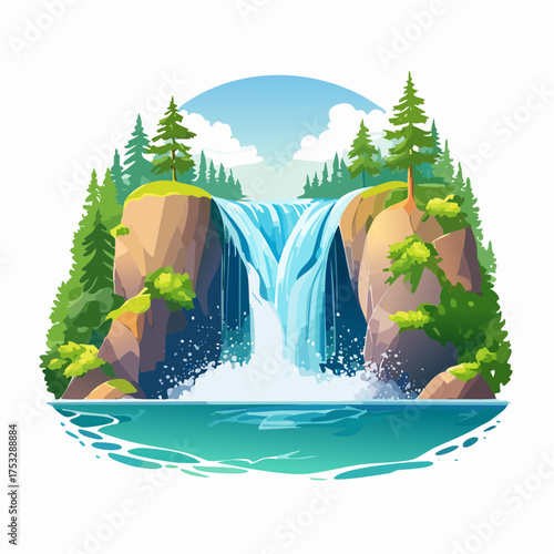 Tosender Wasserfall in tropischem Dschungel