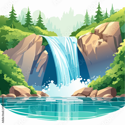 Tosender Wasserfall in tropischem Dschungel