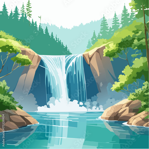 Tosender Wasserfall in tropischem Dschungel