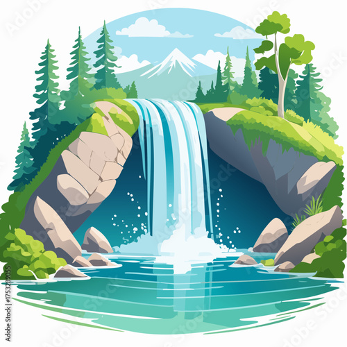 Tosender Wasserfall in tropischem Dschungel