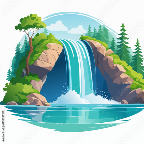 Tosender Wasserfall in tropischem Dschungel
