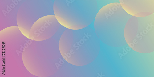 Gradient background with soft pastel colors, featuring blue and yellow hues. The background has a smooth, abstract texture with overlapping circles. Minimal abstract circles vector gradient background