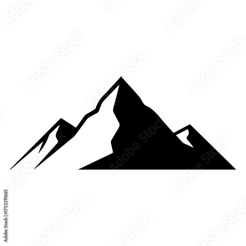 Reaching for new heights An icon of mountain peaks evokes ambition and journey with stark simple