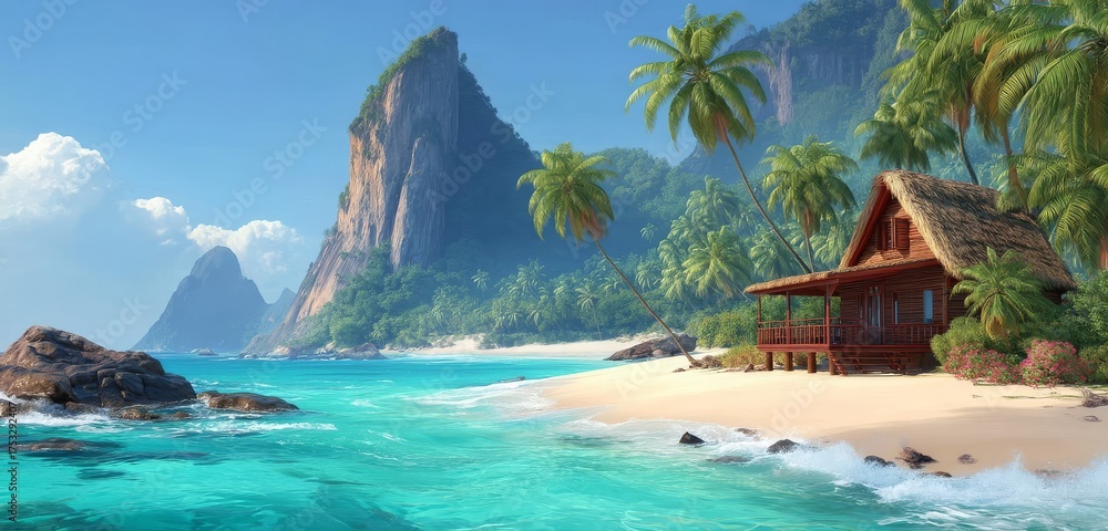 Naklejka premium Idyllic Tropical Island Escape 