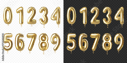 Set of gold balloon numbers, isolated