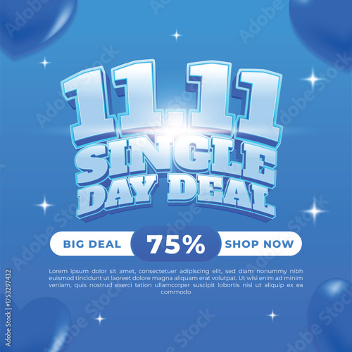 11.11 Single Day Deal Shopping Promotion Banner