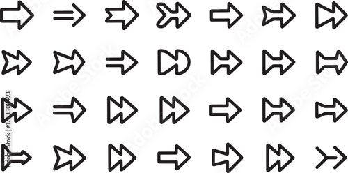 Free Download Black Arrows Pointing Right Vector Icons - GFXLoad