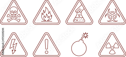 Warning Signs of Hazardous Materials and Danger Symbols