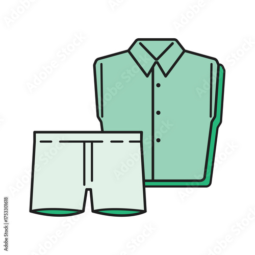 イラスト素材：男性の替えの着替えのイラスト