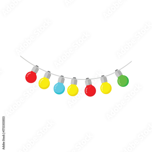 Colorful string lights festive decoration festive party christmas holiday celebration festive atmosphere glowing orbs vector