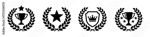 Awards Laurels And Trophies Emblems: Celebration Of Achievement And Recognition