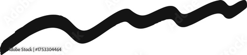 Hand-painted wavy line brush stroke