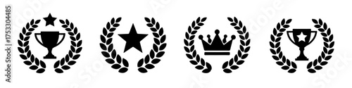 Awards Laurels And Trophies Emblems: Celebration Of Achievement And Recognition