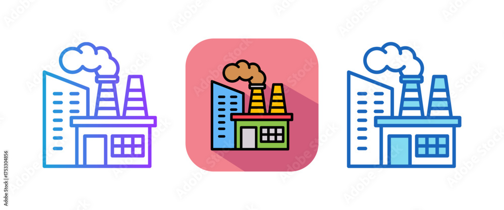 Fototapeta premium Factory multiple icon