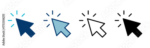 Click icon vector isolated on white background. Cursor icon. Computer mouse click cursor black arrow icons. pointer arrow