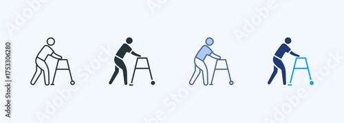 Wheelchair Multiple Style Icon Collection