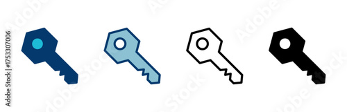 Key icon vector isolated on white background. Key vector icon. Key symbol. security