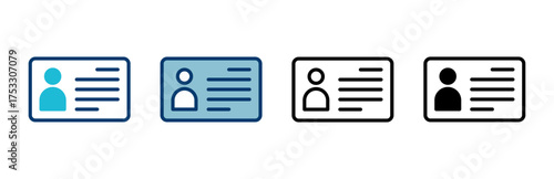 License icon vector isolated on white background. Identity icon. Id card