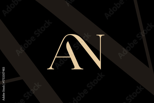 AN or NA letter logo icon design. Classic style luxury initials monogram.