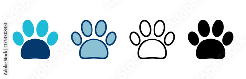 Paw icon vector isolated on white background. Paw Print icon