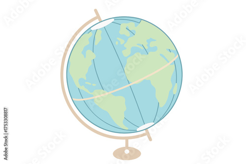 Isometric Globe Illustration. Isometric vector illustration set globe spin axis geography: tilted earth sphere spin, equator