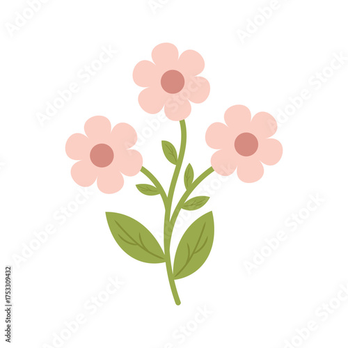 Sweet Pink Daisy Flower Illustration for Spring Card and Print Design
