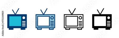 TV icon vector isolated on white background. Television icon