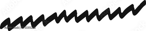 Zigzag shaped straight handwritten line