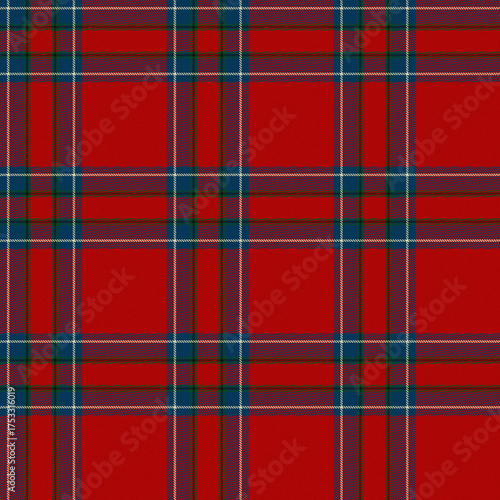 Black, White, Blue, Green, Red Tartan Weave Pattern - Tile