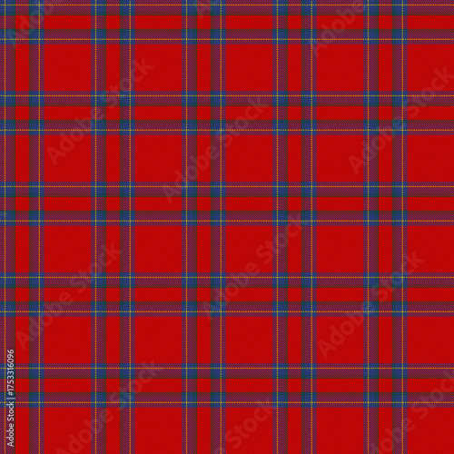 Red, Blue, Yellow, Green Tartan Weave Pattern - Tile