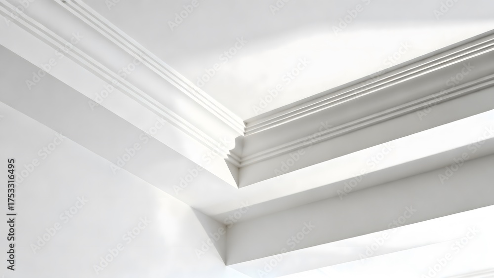 Fototapeta premium White ceiling cornice detail