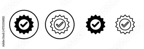 Approved icon logo design. Certified Medal Icon
