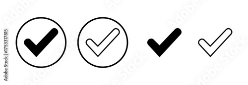 Check mark icon logo design. Tick mark sign and symbol