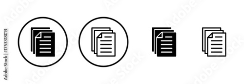 Document icon logo design. Paper sign and symbol. File Icon