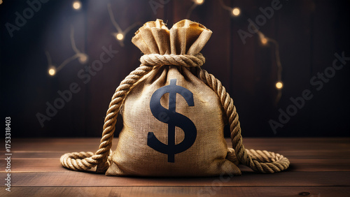 Sack of Money Financial Wealth Savings and Investment Concept