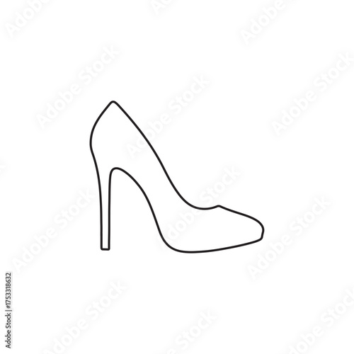 Vector outline icon of high heel shoe